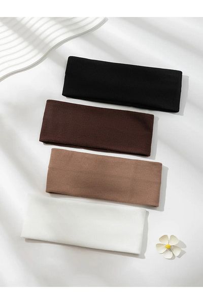 Choice 4pcs color mixed 4Pcs Simple Fashion Women Solid Color Elastic HairBands Cute Wash Face Make-up Hair