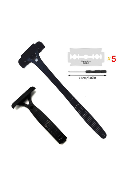 Choice ماكينة حلاقة الظهر الجديدة للرجال باللون الأسود ماكينة حلاقة شعر الجسم آمنة بمقبض طويل قابلة للطي ماكينة تشذيب الجسم والساق بمقبض طويل