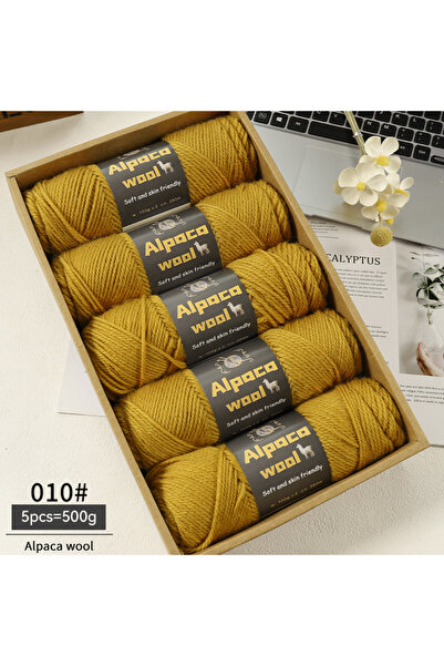 Choice 10 خيوط حياكة سميكة من صوف الألبكة 500 جرام من الكركم 245 متعددة الألوان هدية أنيقة لفصل الخريف والشتاء