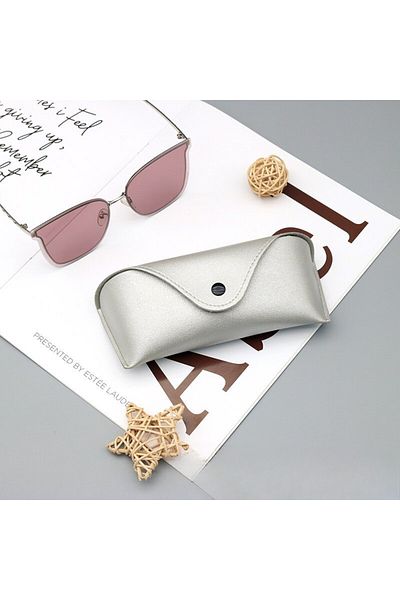 Choice Silver Glasses Box Solid Color High-end Leather Sunglasses Myopia Glasses Pressure Resistant Sunglas