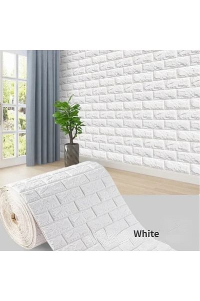 Choice 70 سم × 200 سم أبيض 70 سم × 2 متر 3D رغوة ناعمة ورق جدران من الطوب لفة ملصقات ذاتية اللصق DIY غرفة المعيشة المنزل
