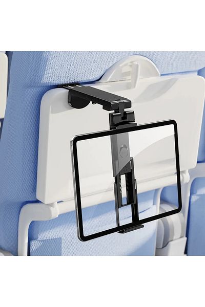 Oatsbasf Black Oatsbasf Foldable Tablet Holder for Airplane Travel HandFree Tablet Mount for Desk 360° Rotata