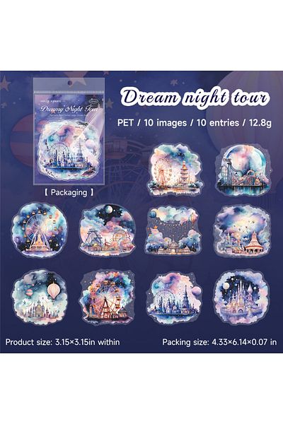 Choice B 10 pcs Anime Landscape Stickers Scrapbooking Laptop Phone Guitar Luggage Graffiti Journal Creativ.