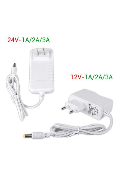 Vacamm 24V 3A EU LED Power Supply 12V 2A 3A 1A EU Power Adapter 24V 110V 220V AC to 12 Volt DC Driver for L