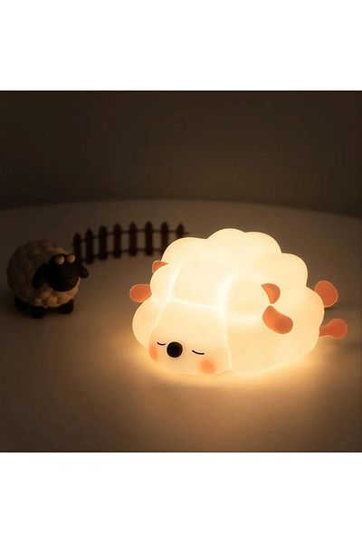 GGBEE Pink Sheep LED Night light Silicone Rabbit Touch Sensor lamp Cute Animal Light Bedroom Decor Gift fo