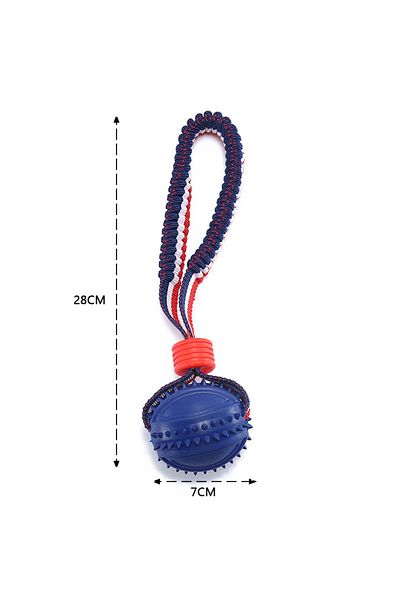 Choice BlueA Dog Ball Toy with Rope Interactive Teeth Cleaning Balls for Small Large Dogs Bite Resistant Ch