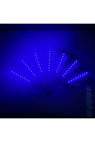 Choice1 مروحة راقصة قابلة للطي ومتوهجة زرقاء مقاس 10 بوصات، مروحة عرض ليلية ل...