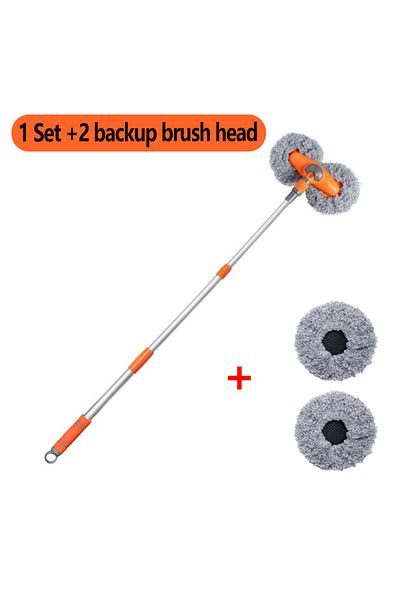 Choice Wiht 2 brush head Car Wash Mop Rotating Double Brush Head Three-Section Telescopic Mop Telescopic Mo