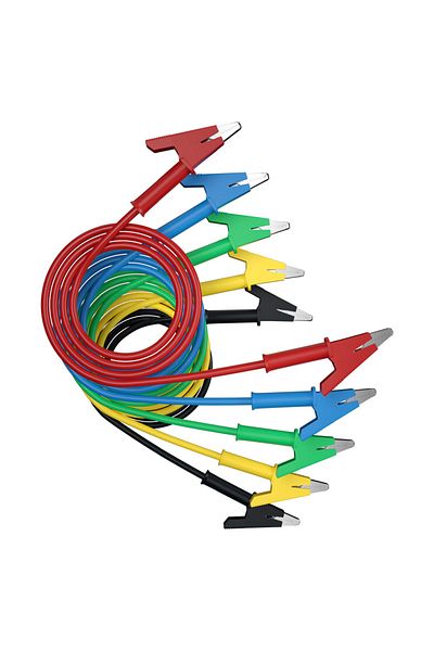 Choice 1m 5colours 5pcs Alligator Clip to Alligator Clip Multimeter Test Lead Cable Line Jumper Wire 100cm