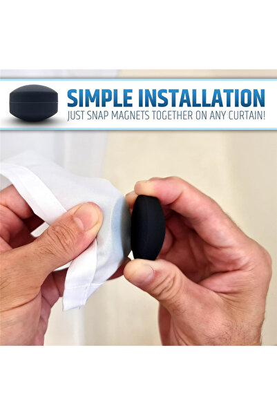 Choice Magnets white 2 pairs 1/2pair Magnetic Shower Curtain Weights, White Round 360° Silicone Wrapped Hea