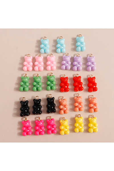 Choice mix colors 30pcs 11*20mm Candy Solid Color Bear Charms for diy Necklac...