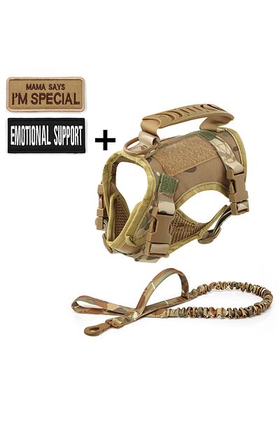 Choice MULTICOLOR Tactical Cat Harness Leash with 2 Patches Small Dog Puppy Vest Straps with Handle Working