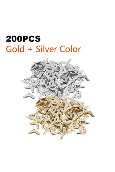 Choice5 Siliver Gold 200pcs 50Pcs/200Pcs Metal Book Corner Protector Vintage ...