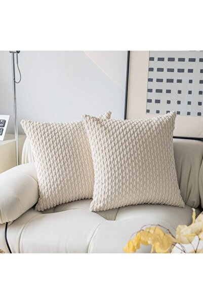 Choice غطاء وسادة بيج 50 × 50 سم، غطاء وسادة مزخرف عالي الجودة 45 × 45 سم، من...