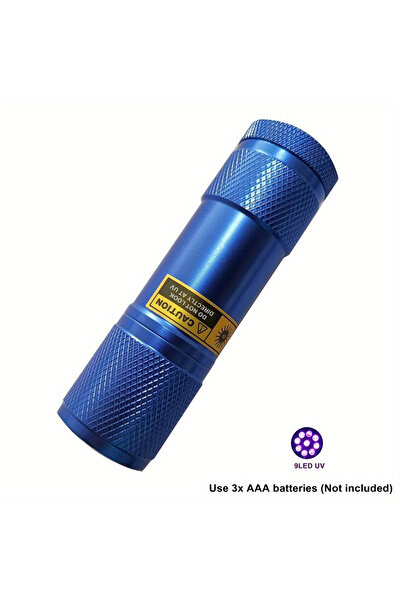 Choice مصباح يدوي صغير أزرق AAA 9 LED 395-400nm UV مزود بضوء فلاش صغير للكشف ...