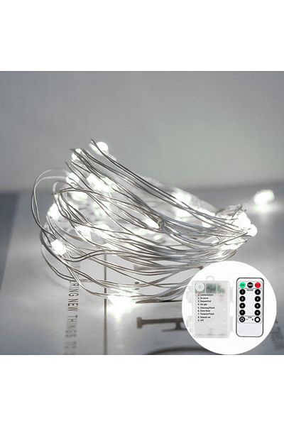Choice 10M 100LED White light 2/5/10M LED 8 Mode Fairy Light Remote Control Battery Box Copper Wire String