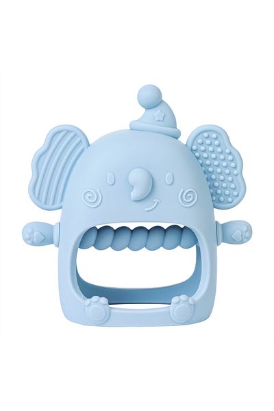Choice AAD0091-A 1pc Infant Silicone Teething Toy & Anti-drop Glove Set Elephant Shaped Soft Safe Nesting T