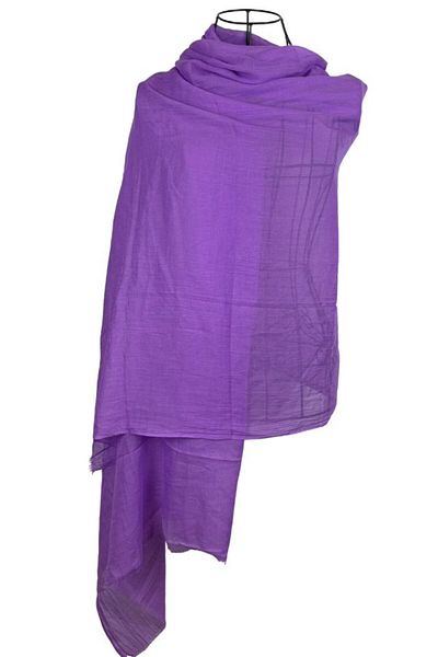 DACSHOP Women's plain scarf 25V, purple 180 x 95 cm