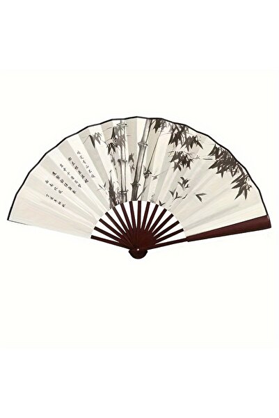 Choice مروحة قابلة للطي من الحرير الصيني باللون الأبيض أنيقة - مقاومة للماء، ومقاومة للتمزق، وقابلة للحمل وخفيفة الوزن،