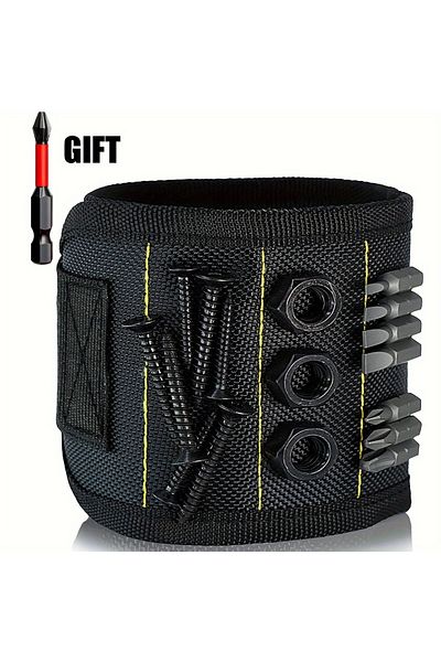 Choice Black Magnetic Wristband, used to Secure Screw Tools Made of High-quality Nylon with Lightweight and