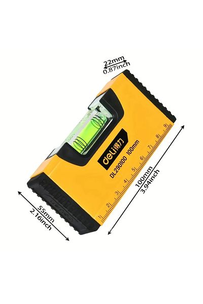 Choice 1pc 100mm Portable Magnetic Pocket Level High-precision Aluminum Structure Spirit Bubble Level Horiz