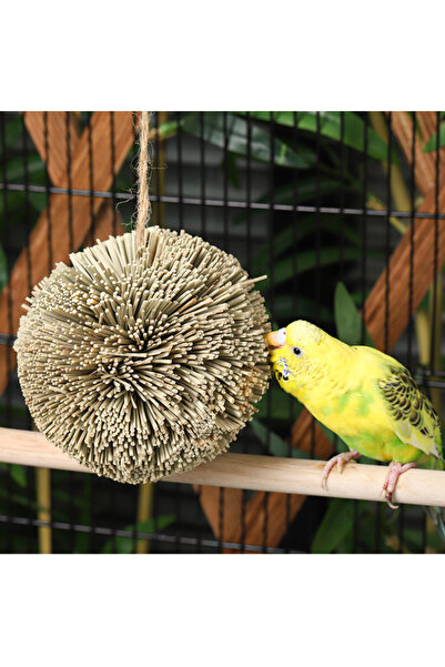 Choice Natural Parrot Grass Ball Hanging Chewing Toy Chew Shred Foraging Bird Cage Accessories For Parak...