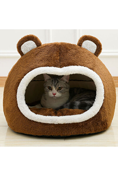 Choice سرير قطط مضحك على شكل M، بيت دافئ للحيوانات الأليفة، ناعم وطويل، وسادة استرخاء للقطط الصغيرة، خيمة للكلاب الصغيرة، أسرّة على شكل كهف