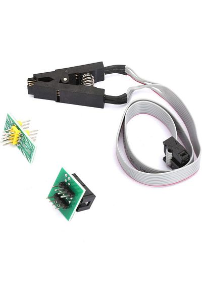 AOKIN 1 set IC Test Clips Socket Adpter SOIC8 SOP8 Flash Chip with Cable Programming Socket Adapter Board