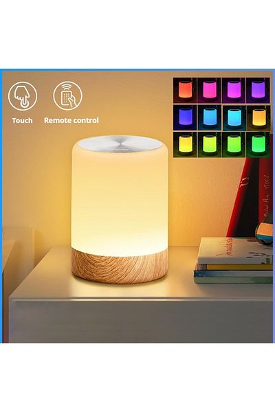 Choice RGB 16 Colors Smart Touch Bedside Table Lamp RGB USB Rechargeable Night Light Desk Lamp Bedroom Deco