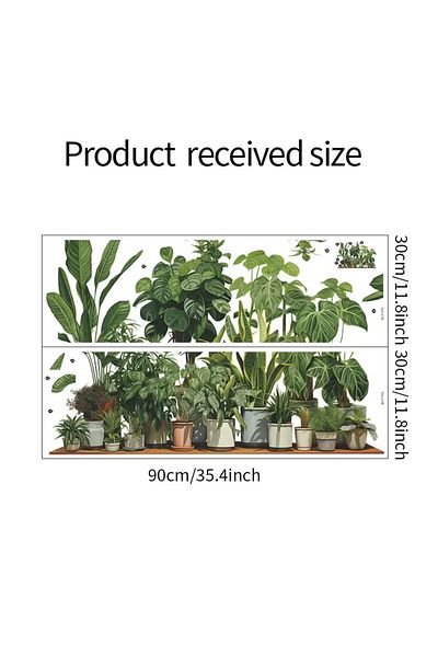 Choice 30x90cm Style 1 Tropical Greenery Potted Wall Stickers 3d Turtleback Leaf Decals For Wall Decor Bedr