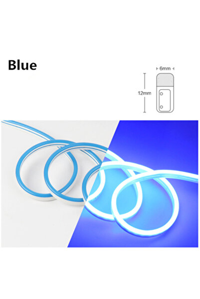 Choice 5 أمتار 12 فولت 1 سم يمكن قصها أزرق 12 فولت شريط إضاءة نيون LED شريط م...