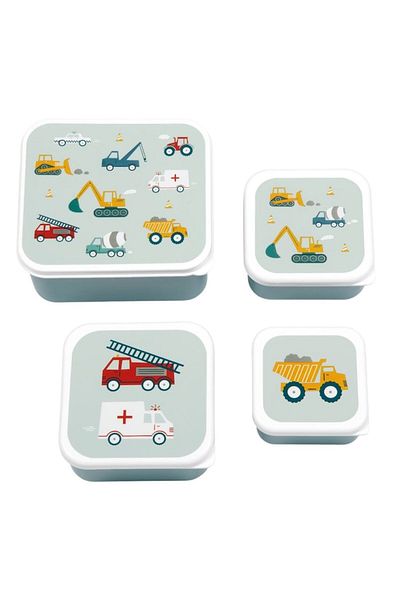 A Little Lovely Company Set 4 food storage boxes, A Little Lovely Company, Plastic, Multicolor