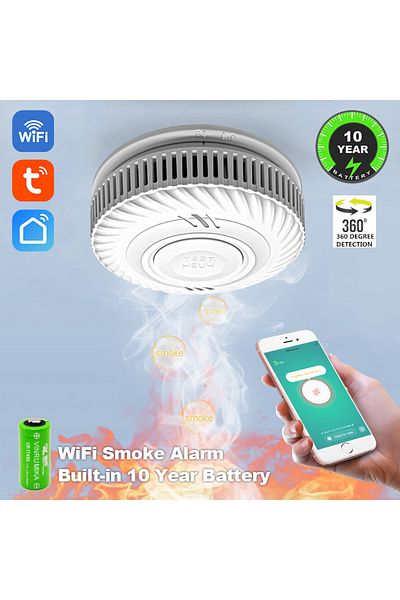 Choice WiFi Smoke Detector WiFi Tuya Smart Smoke Detector With Built-in 10 Year Lithium Battery For Parlor