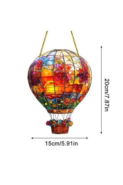 Choice Red Hot Air Balloon Sun Catcher Acrylic Wall Hangable Colored Decor Indoor Window Decor Hangable Art