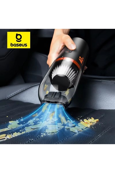 Baseus مكنسة كهربائية A2pro بقوة شفط 6000 باسكال، قابلة لإعادة الشحن عبر USB-C، مزودة بفلتر HEPA - لون أسود