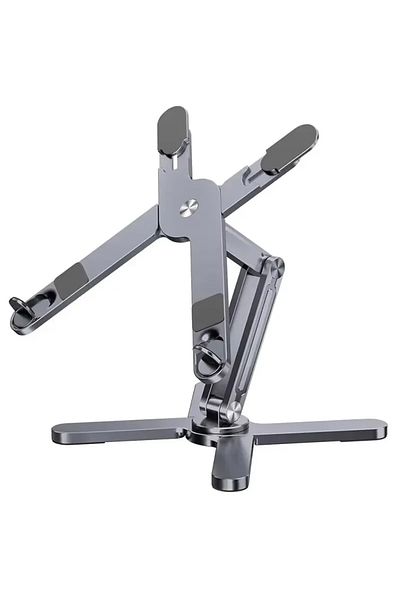 Choice Silver Laptop Stand with 360 Rotating Base Computer Notebook Laptop Riser Metal Holder for Desk Coll