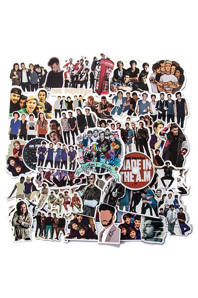 Choice A580011-50PCS 50PCS One Direction Band Trendy Guitar Graffiti Suitcase Decorative Sticker Guitar Wat