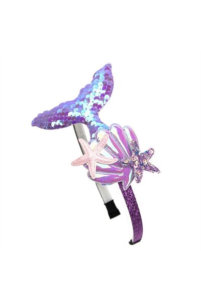 Choice yh5010purple Girls Hairbands Mermaid Headwear Color Sequin Shells Shiny Princess Sweet Children's Ha