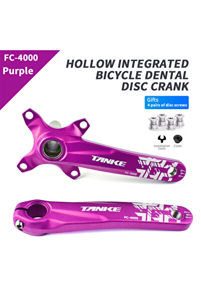 Choice مجموعة مرفق TANKE كرنك بنفسجي مقاس 170 مم، مجموعة مرفق مجوفة متكاملة بسلسلة دراجة مقاس 170 مم، 104 BCD ضيقة