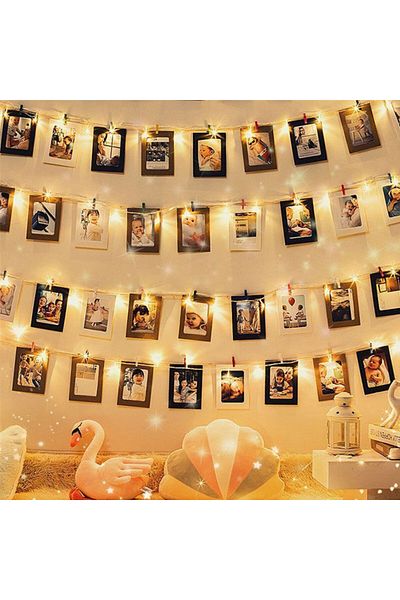 Choice Battery Box 5M 50LED 30clips Warm 2M/5M/10M LED Photo Clip Lights String Fairy Lights Battery Box Ga