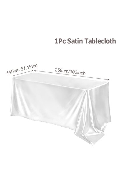 Choice النمط 5 مفرش طاولة مستطيل الشكل من الساتان، غطاء طاولة أبيض ناعم وردي فاتح، لون سادة، غطاء طاولة لحفلات الزفاف