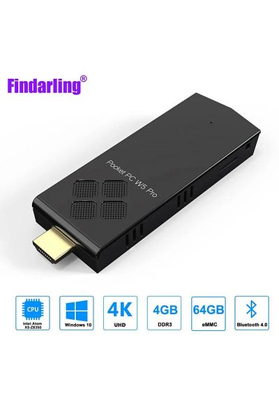 Choice EU RAM 4GB ROM 64GB Win10 Preinstalled T5B Quad Core Intel Z8350 Mini Pc Computer Windows 10 Dual B