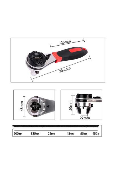 Choice Multi-functional Adjustable 6-22mm Universal Ratchet Wrench Chrome Molybdenum Steel Straight Handle