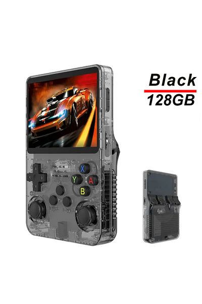 Choice Black 128G R36S Retro Handheld Video Game Console ARKOS System 3.5 Inch IPS Screen Classic Portable