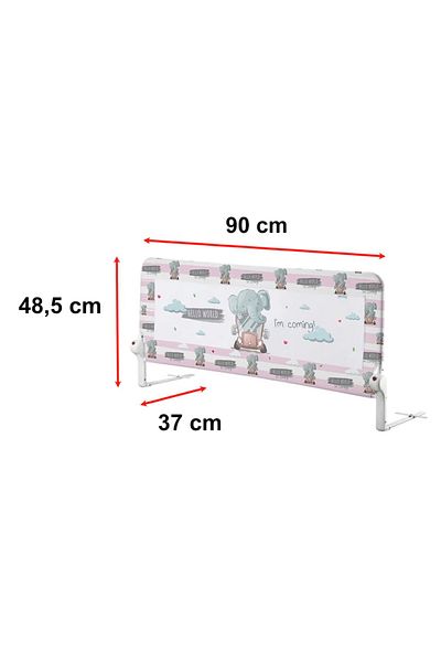 GUİMO Balustradă de pat, Guimo, 90x48 cm, Salut lume, vin!, decor elefant, roz