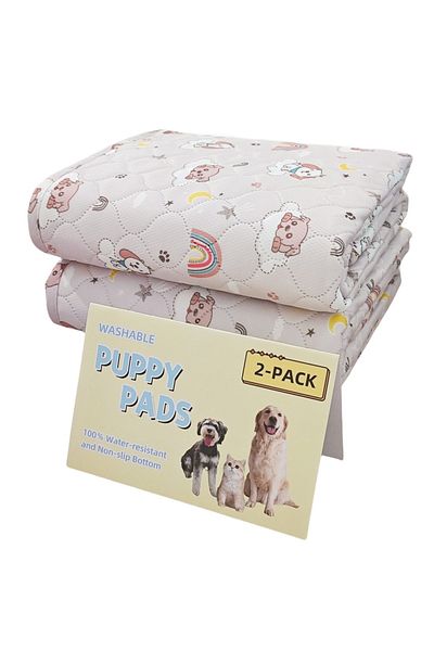 Choice S Pink 2pcs Large Pet Dog Pee Pads, Rosa Rink Washable Sleep Play Pad, Reusable Dogs Puppy Pads Pet