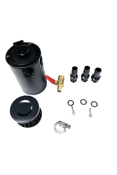 Choice black Automotive Universal 2 Port Oil Breather Circulation Jug Separator Oil Catch Can with Drain Va