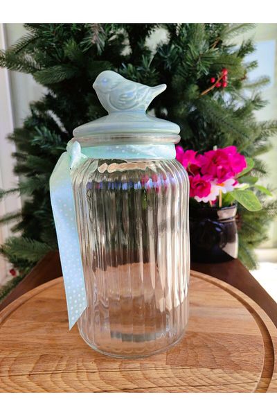 Madame Coco Bird Jar Classic 1300 ml Green - Bird Jar with Lid 1300 ml Green