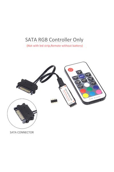 MJJC Large 4Pin Contoller RGB LED Controller 12V SATA RF Wireless Remote Control SATA Large 4Pin RGB LED