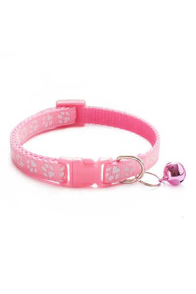 Choice 7 Pet Collar With Bell Cartoon Footprint Colorful Dog Puppy Cat Accessories Kitten Collar Adjustabl.